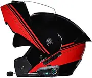Modular Motorcycle Bluetooth Helmet,Flip Up Motorbike Helmet with Dual Visor,Full Face Helmet for Men and Women,DOT/ECE Approved Built-in Dual Speaker Microphone Headset