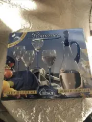 Gibson Romance 5 piece Vintage Wine Decanter with 4 Glasses set