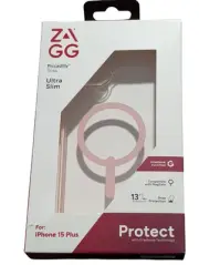 J8. Zagg Piccadilly Snap Case 13Ft/4M Drop Protection iPhone 15 Plus Clear/Pink
