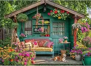 Chalzidar Jigsaw Puzzles for Adults 1000 Pieces, Interlock Perfectly Letter on Back No Dust, Home Decor Birthday Gift Toy for Men Women Elders Seniors, 1:1 Poster - Flower Room