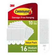 Command 10 Lb Medium Picture Hanging Strips 16 Pairs (32 Command Strips), Damage