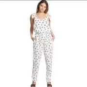 Madewell NEW Medium M White Black Palm Tree Pattern Women's Jumpsuit One Piece