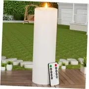 14" x 4" Large Outdoor Candle with Timer Waterproof Flickering LED Flameless