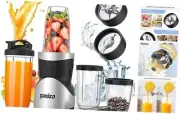 Smoothie Blender, Blender for Shakes and Smoothies, 15-Piece Personal Black