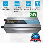 Elinz Pure Sine Wave Power Inverter 2500w/5000w 24v - 240v AUS plug Truck Car Caravan