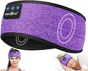 MUSICOZY Sleep Headphones Wireless, Bluetooth Headband Sports Sleeping Headphones Sleep Mask Earbuds Breathable Music Headband with Bluetooth 5.2, Perfect for Workout Running Insomnia (Grape Purple)