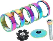 STARTIST 5Pcs Bicycle Front Stem Washers Bike Headset Washers 1-1/8" Cycling Repair 5/10mm Gasket Screw Bike Fork Spacers