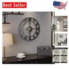 Elegant 16-Inch Non-Ticking Metal Wall Clock with Roman Numerals for Every Room