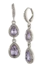 $48 GIVENCHY PEAR SHAPED DOUBLE DROP EARRINGS V1