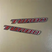2x TURBO Red Glossy Acrylic Plastic Decal Badge Sticker Emblem 3D Diesel Edition (for: Renault)