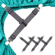MENDENG Bed Sheet Holder Garters Suspenders Stays One Size, Grey