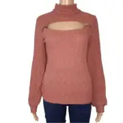 Bloomfield Nordstrom Womens Top Size Medium Ribbed Cut Out Turtleneck Shirt New