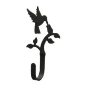Village Wrought Iron WH-18-S Hummingbird Wall Hook Small - Black