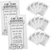 Cabilock 50pcs Water Bottle Care Instruction Card Travel Coffee Cups Water Glasses Coffee Cups with Lids Coffee Tumbler Mug Can Cups Leak Proof Tumbler Smart Cup White Coated Paper