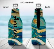 Agate Geode Personalised Stubby Holder Zip Up Bottle Cooler Collapsible