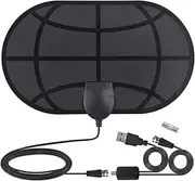 DollaTek Mini Digital TV Antenna 50 Miles Range Signal Amplifier F-TV Compatible HDTV Indoor 4K DVB-T2 ATSC Antenna