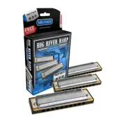 Hohner Big River Harmonica Pro pack set of 3, Harmonica - Free US Shipping!