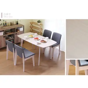 【RICHOME】亞特蘭特北歐風120CM可延伸150CM餐桌椅組-一桌四椅 (2色) (6.6折)