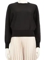 Black Metallic Wool Knit Sweater