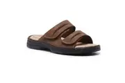 Hush Puppies Slider Mens Leather Adjustable Strap Sandals Slippers Shoes - Brown