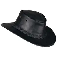 在飛比找蝦皮購物優惠-【德國Louis】Barmah皮革帽子 復古西部牛仔帽黑色美