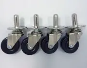 Fender / Ampeg style 4 pcs set of Amp Casters Wheels & Sockets Inserts NEW