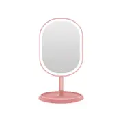 Supperstore Creative Intelligent Rotatable Makeup Mirror LED with Light Touch Induction Vanity Mirror Energy-saving Vanity Mirror-Pink