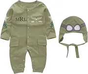 [LXKIKMM] Toddler Baby Boys Pilot Jumpsuit Set Toddler Outfits with Cap and Scoks