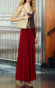 [Rabanne] Striped Metallic Mesh Tank Top