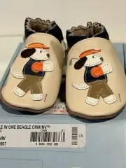 Robeez Baby Boy Golf Hole In One Beagle Dog Soft Sole Shoes size 6 to 12 months