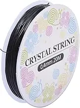 Elastic Crystal Thread, Stretchy String Bead Cord | Round | Black | 0.4mm | Length: Approx 20m