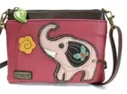New CHALA Crossbody Elephant Design Purse in Red Pebble Leather, Holiday Gift!