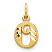 10K Yellow Gold Initial O Charm