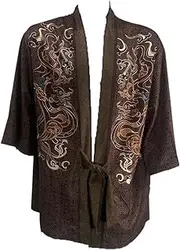 [GRACEART] Japanese Kimono Cardigan Coat Yukata Outwear Tops Open Front Printed Casual Haori Cloak