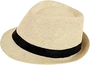 [ａ aternee] Men Women Panama Hat Casual Fashion Sunhat for Backpacking Beach Trips Holidays