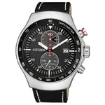 【TIME PIECE】CITIZEN CHRONOGRAPH 光動能雙眼計時小牛皮時尚腕錶(CA7010-19E) 廣三SOGO [APP下單享4%點數]