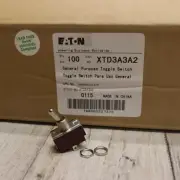 100 PC- Eaton XTD3A3A2 AC Rated ON/OFF Toggle Switch, 125/277 VAC, 10-20A,3/4 Hp