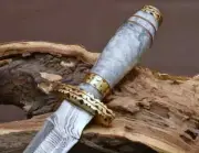 Handmade Damascus Steel beautiful Athame DAGGER Knife, RESIN Handle medieval!