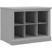 Bush Furniture Woodland 24W Small Shoe Bench with Shelves Cape Cod Gray