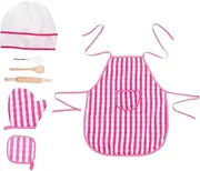 PEPLAYTAL Educational Kids Cooking Set 15-Piece Baking Tools with Apron Chef Hat Child-Safe Toy Kitchen Set for Boys Girls