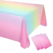 Rectangle Tablecloth Cover 3 Pack Rainbow Pastel Cloths For Parties Decorations