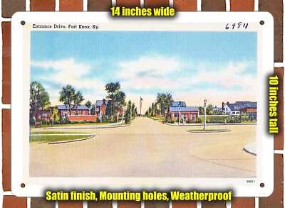 Metal Sign - Kentucky Postcard - Entrance Drive, Fort Knox, Ky.