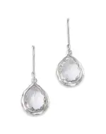 Ippolita Sterling Silver Rock Candy Teeny Teardrop Earrings in Clear Quartz