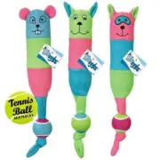 Tennis Triplet Dog Toy Sporty Fleece Tug Fetch Toys Chipmunk Raccoon or Squirrel