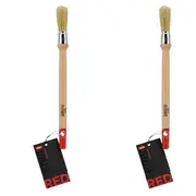 2x Jasart Elevate Red Hog Art Painting Round Nylon Mix Brush #4/15mm WHT Bristle