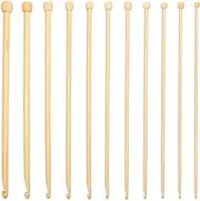 Tunisian Crochet Hooks Set (13 inches)- Lightweight & Smooth Tunisian Crochet Hook Set of Diameter 3.5 mm to 10 mm Bamboo Crochet Hooks - Long Crochet Hook Set w/ Bag - Knit / Crochet Set