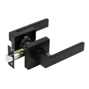 Door Handle Set Lever Passage Function Square Black