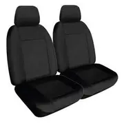 Weekender Jacquard Ready Made Seat Covers - Front, Black, Suits Prado