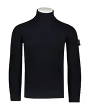 Stone Island Logo-Patch Turtle Neck Jumper XL,L,XXL,M blue