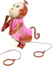 KICHOUSE Cartoon Monkey Climbing Pulling Manual Rope Plaything for Fun Interactive Game to Promote Social Skills Easy to Use Random Color Random Color